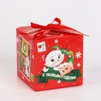 Коробка складная "Новогодняя почта", Кошка Мари , 12 х 12 х 12 см