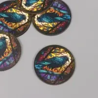 Декор для творчества дерево "Ворон. Витраж" 4,6х4,6х0,3 см