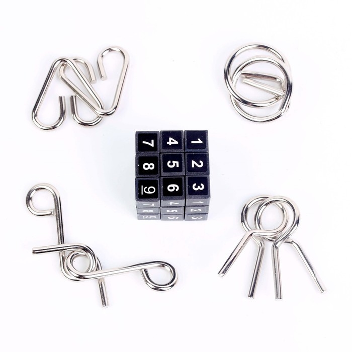 Головоломка металлическая &laquo;Магические символы&raquo;, набор 5 шт.