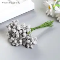 Декор веточка " Шишечки золото/серебро" (набор-букет 12 веточек) 9 см