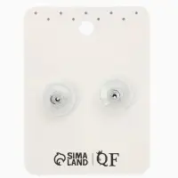 Серьги со стразами "Роскошь", прямоугольник, цвет зелёно-белый в серебре