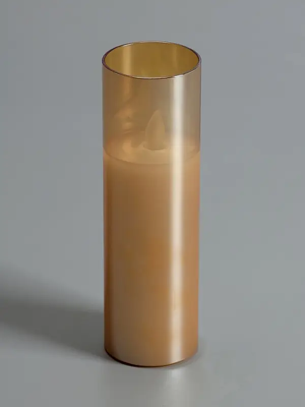 Светодиодная свеча "Золотистая" 18х5.5 см, AAx2 (не в компл.), Т/БЕЛЫЙ