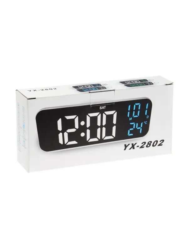 Часы - будильник электронные настольные: календарь, термометр, таймер, USB
