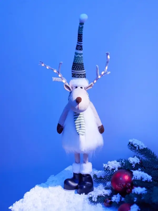 Фигура текстиль &laquo;Новогодний лосик&raquo; 58 см, 10 LED, от батареек АА&times;3, свечение тёплое белое