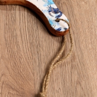 Доска разделочная прямоугольная "Крабы" дерево манго 41х18 см