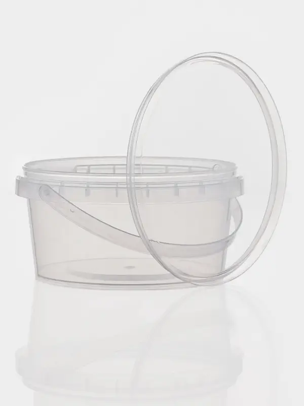 Ведро с крышкой, 500 мл, d= 12,2 см, высота 6 см прозрачное, 225 шт/уп.