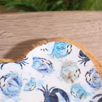 Блюдо в форме сердца &laquo;Крабы&raquo;, дерево манго, 20.5&times;20&times;2.3 см