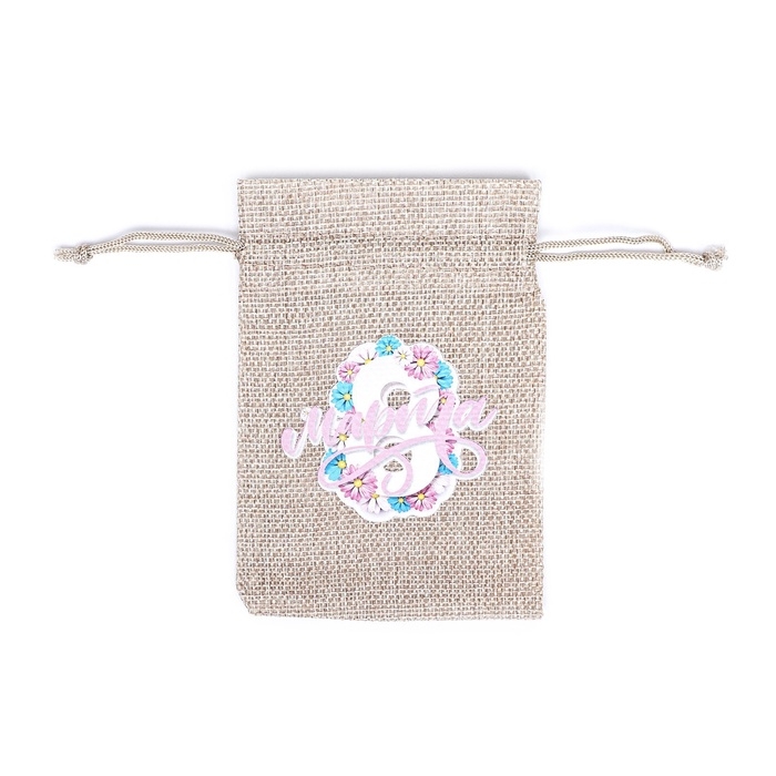 Мешок подарочный с термонаклейкой "8 марта" 10 x 14 см  набор 5шт 9924383