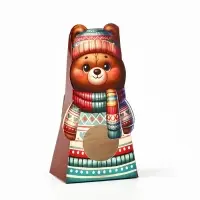 Коробка складная с окном &laquo;Мишка&raquo;, 6 х 12.4 х 3.5 см