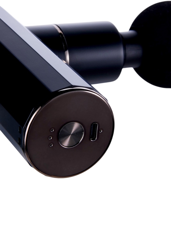 Массажёр для тела Hoco HP50, перкуссионный, 4 режима, 4 насадки, 3200 об/мин,  черный