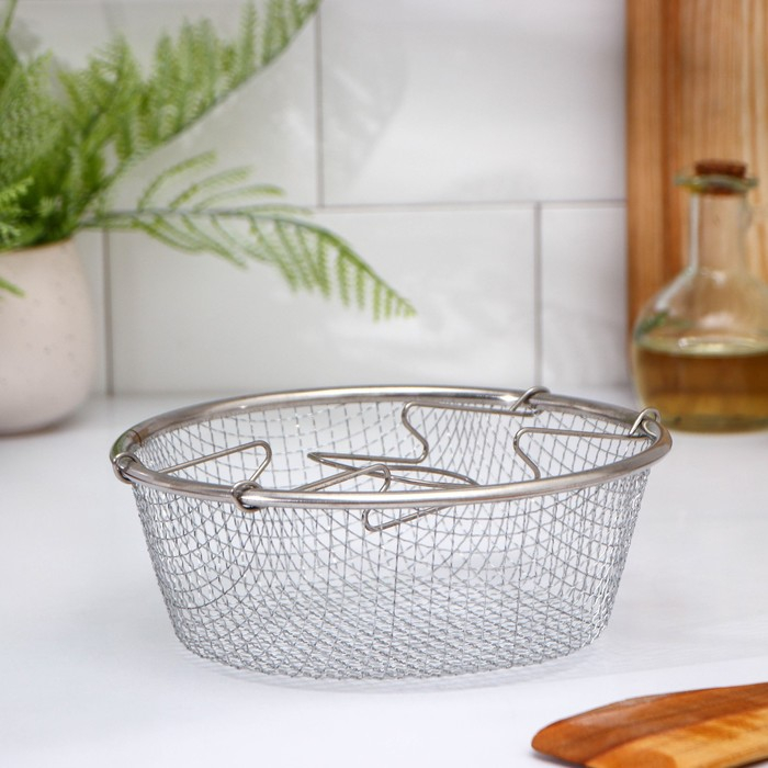 Кастрюля &laquo;Ренард&raquo;, 4 л, с крышкой, сетка фри 26&times;9 см, антипригарное покрытие, цвет красный