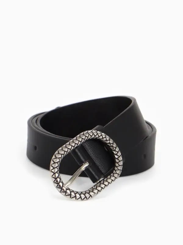 Ремень жен 05-01-02-01, Июнь2511, 2,9*0,3*110 см, винт, пряж металл, 1 прокол, черный