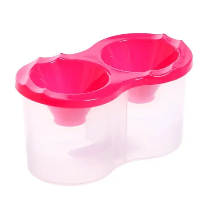 Стакан - непроливайка для рисования двойной Calligrata, 150 мл &times;2, с держателем для кистей, розовый