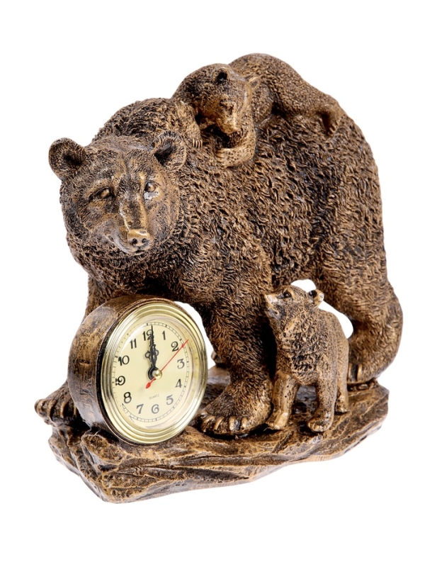Часы настольные интерьерные, &laquo;Медведи&raquo; на батарейках, 30&times;26&times;17 см, d-7 см