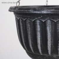 Кашпо пластиковое для цветов подвесное с дренажной сеткой &laquo;Шебби&raquo;, 2 л, серое