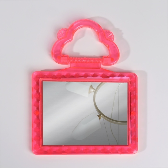 Зеркало настольное - подвесное, с рамкой под фотографию, зеркальная поверхность 11 &times; 9 см, цвет МИКС