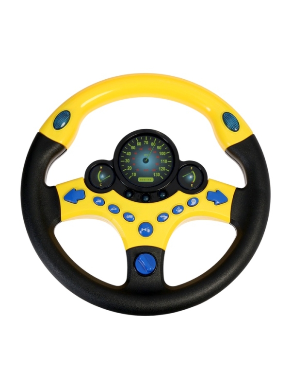 Руль музыкальный "Cупер водитель", свет и звук , работает от батареек В ПАКЕТЕ