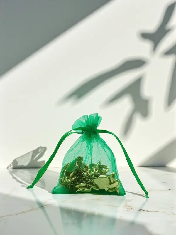 Набор мешочков подарочных 100шт. , 7*9 см, цвет тёмно-зелёный (1716477)