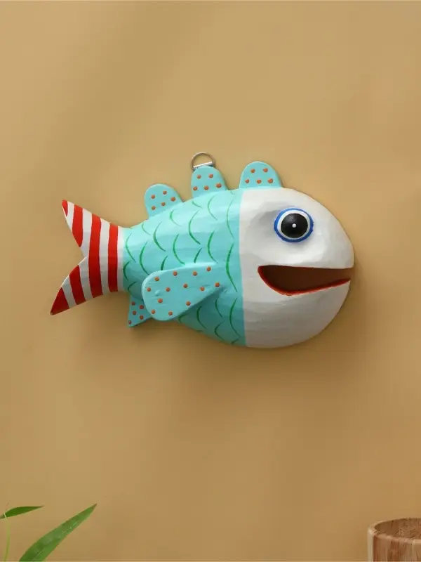 Панно "Рыба-хищник" дерево 20х12х4 см, цв. разноцветный