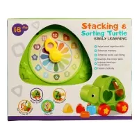 Развивающий сортер "Черепашка" с циферблатом, на колесиках