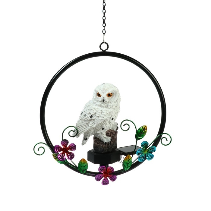 Садовый светильник на солнечной батарее &laquo;Полярная сова&raquo;, 27 см, 1 LED, свечение тёплое белое