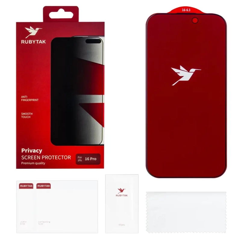 Защитное стекло RUBYTAK Privacy iPhone 16 Pro