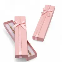 Набор короборчек подарочных 6 шт.  под браслет/цепочку/часы, 21*4*2, цвет розовый с перламутровым бл