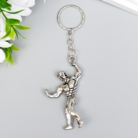 Брелок металл "Атлет" серебро 6х3,2 см