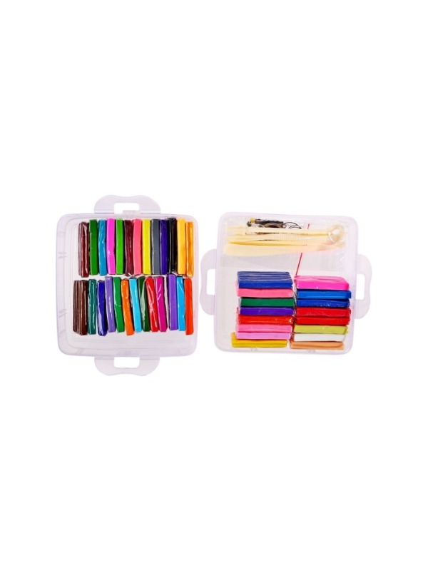 Набор глина полимерная запекаемая, 42 цвета по 20 г, с аксессуарамив кейсе