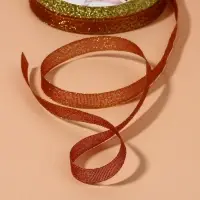 Лента парчовая, 10 мм, 23 &plusmn; 1 м, цвет бордовый №034