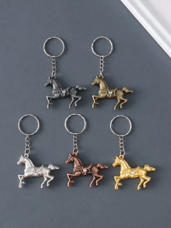 Брелок металл "Конь со стразой на седле" МИКС 3,5х4,8х0,8 см