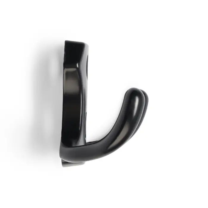 Крючок мебельный ТУНДРА TKd=007, двухрожковый, черный