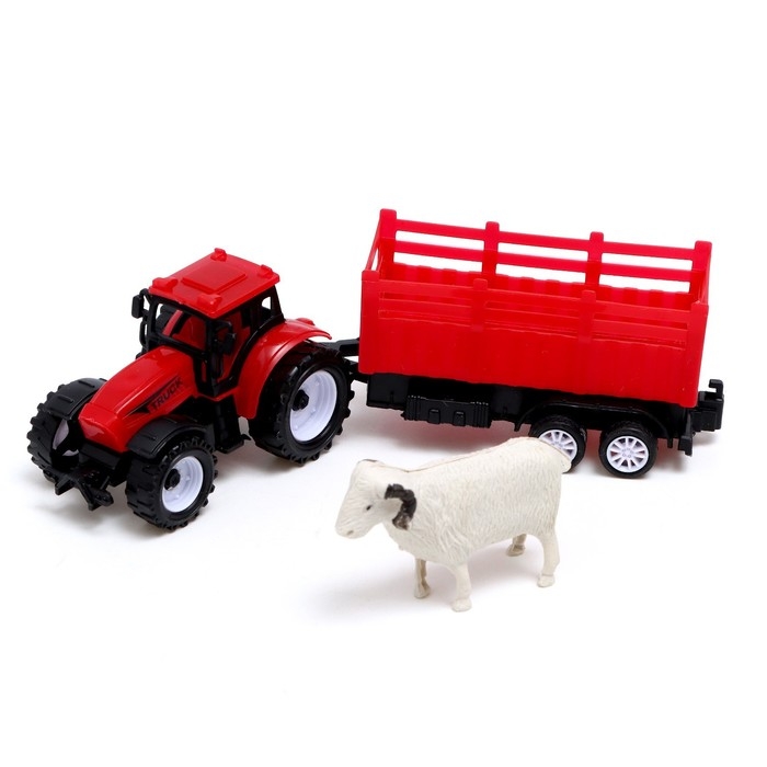 Набор инерционных тракторов &laquo;Фермер&raquo; с прицепом, 3 штуки