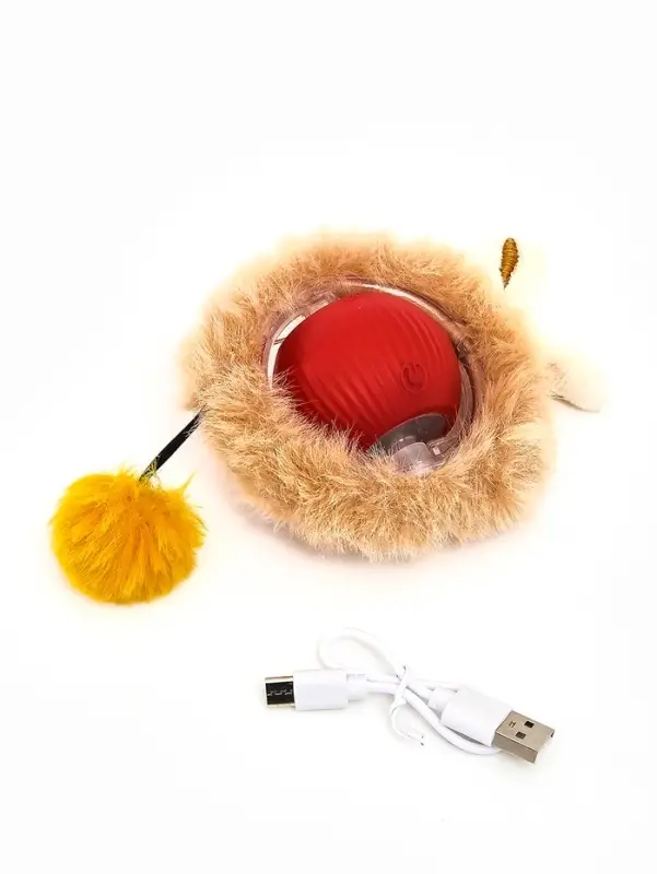 Интерактивная игрушка для кошек "Убегающий мех", красная