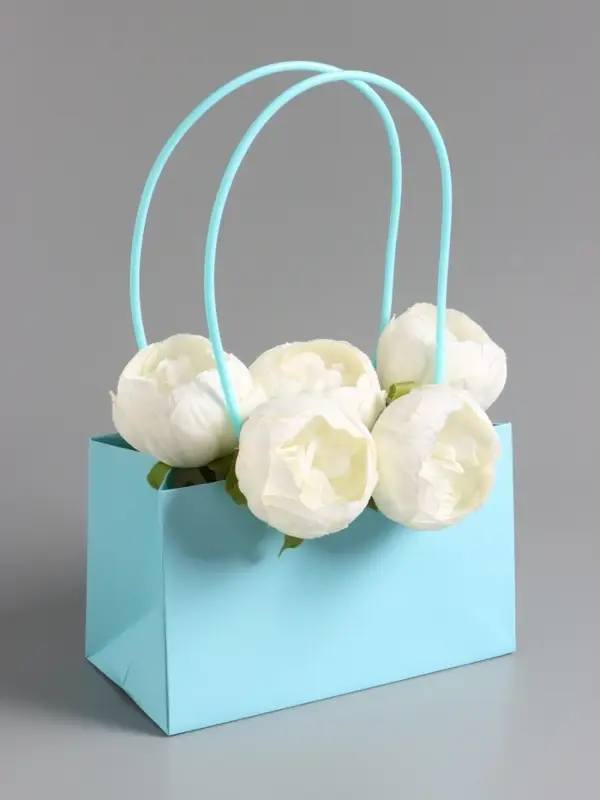 Сумка для цветов влагостойкая, тиффани, 22x10.5x13.5 см