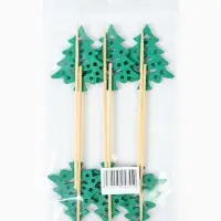 Шпажки "Зеленые елочки", набор 6 шт.