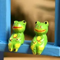 Сувенир &laquo;Лягушата на качелях&raquo;, 10&times;3.5&times;15 см, дерево, голубой