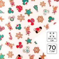 Бумага упаковочная &laquo;Новый год&raquo; 70 х 50 см, Микки Маус