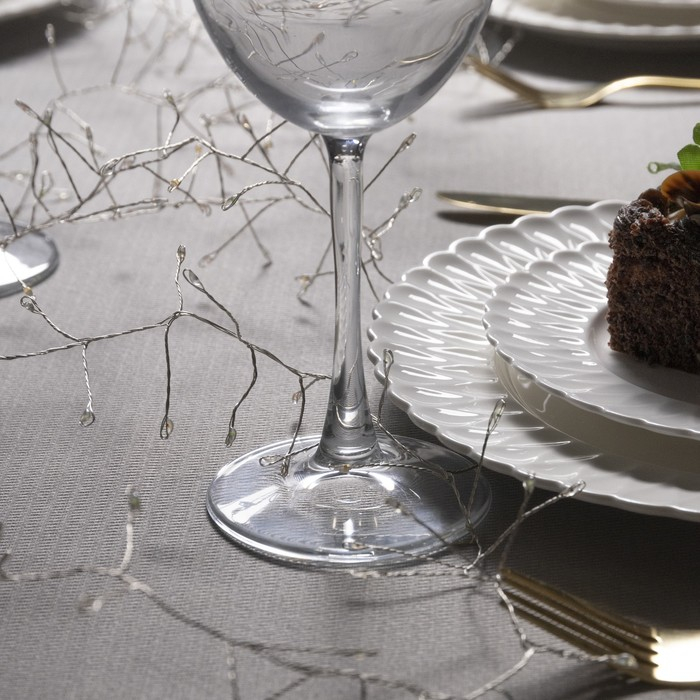 Гирлянда &laquo;Мишура&raquo; 6 м роса, IP20, серебристая нить, 480 LED, свечение мульти, 12 В