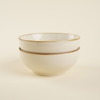 Набор мисок фарфоровых SL Home &laquo;Леггеро&raquo;, 1,2 л, d=18,5 см, цвет бежевый