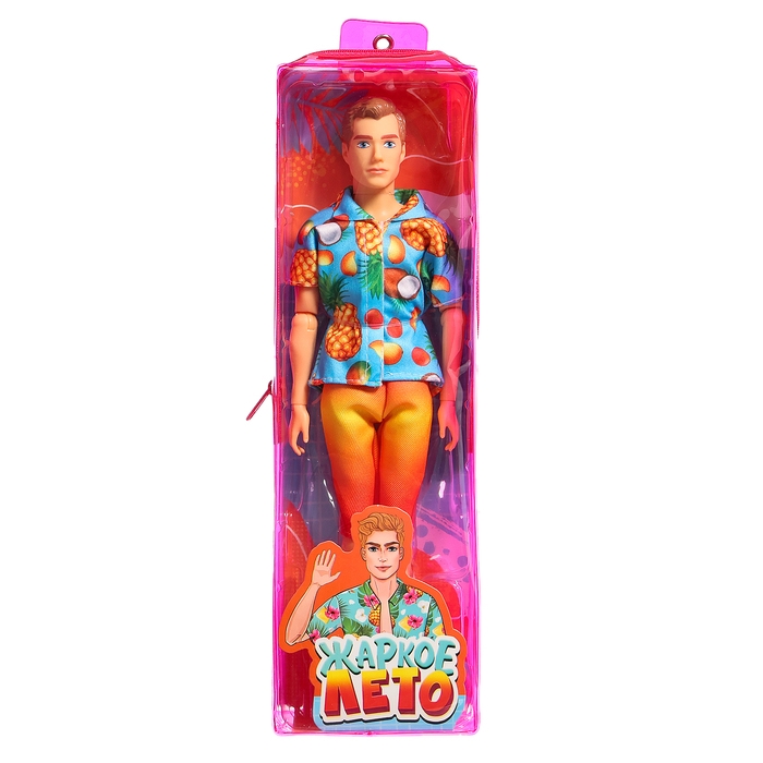 Кукла-кен в пенале «Жаркое лето», рубашка и шорты Кукла-кен в пенале «Жаркое лето», рубашка и шорты