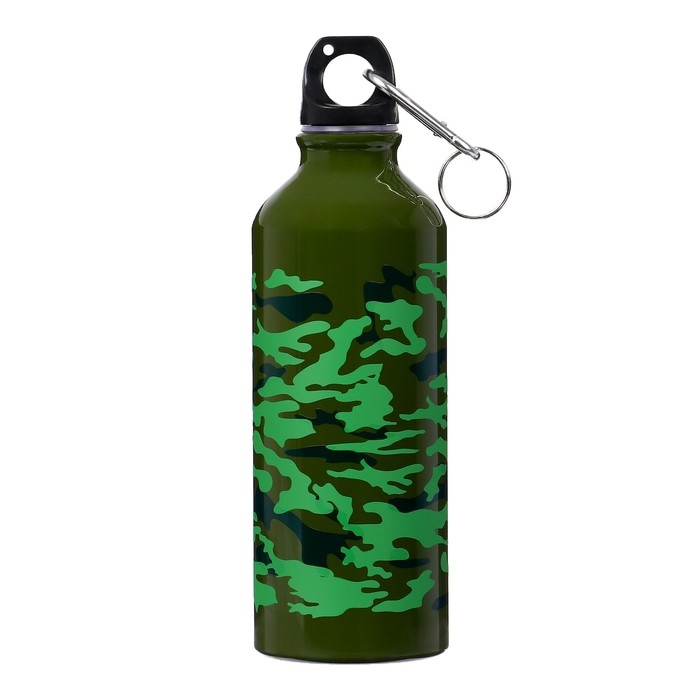 Бутылка для воды, 500 мл,  корпус из алюминия, пластик, милитари