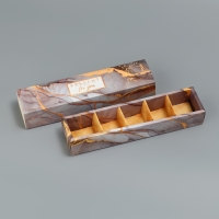 Коробка для конфет, кондитерская упаковка, 5 ячеек, &laquo;Камень&raquo;, 5 х 21 х 3.3 см