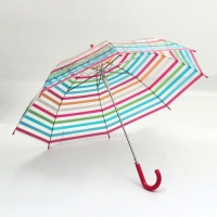 Зонт - трость полуавтоматический &laquo;Полосы&raquo;, 8 спиц, R = 47/53 см, D = 106 см, разноцветный