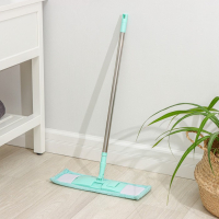 Швабра для мытья пола плоская Доляна, насадка из микрофибры 40&times;10 см, телескопическая стальная ручка 68(122) см