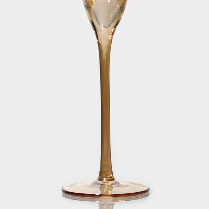 Набор бокалов для шампанского стеклянный Magistro &laquo;Иллюзия&raquo;, 180 мл, 5,5&times;27,5 см, 6 шт, цвет золотой