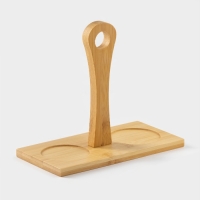 Набор фарфоровый сервировочный BellaTenero &laquo;Тюльпан&raquo;, 4 предмета: молочник 200 мл, сахарница с крышкой 170 мл, бамбуковая подставка, ложка, цвет белый