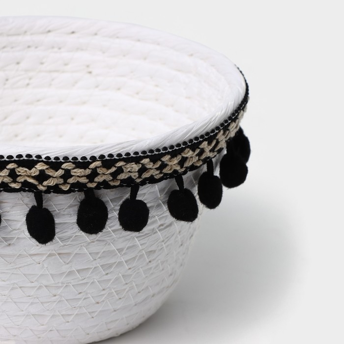 Корзина для хранения LaDо́m &laquo;Мокко&raquo;, плетёная, ручной работы, 16,5&times;16,5&times;9 см, цвет белый