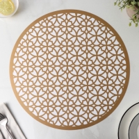 Салфетка сервировочная на стол &laquo;Шарм&raquo;, 38&times;38 см, цвет металлик коричневый