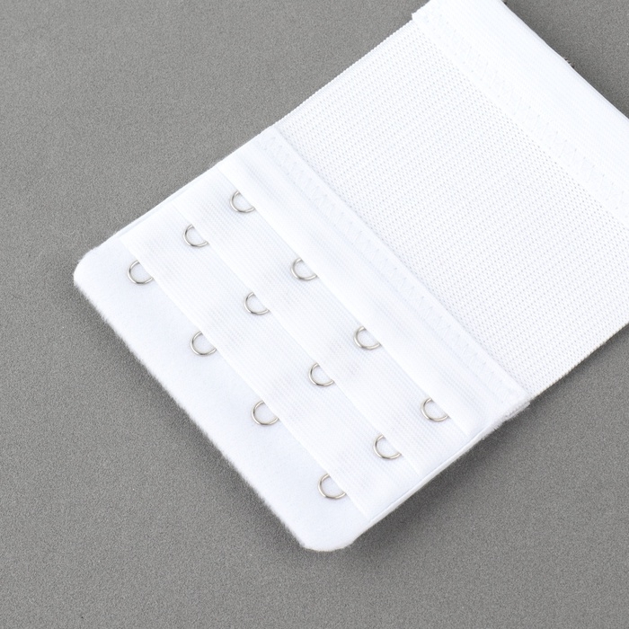 Застёжка-удлинитель для бюстгальтера, 3 ряда, 4 крючка, 7,5 &times; 10 см, 3 шт, цвет белый/бежевый/чёрный